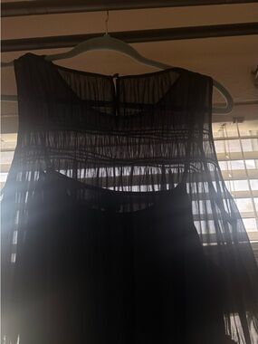 a new day black Tiered Chiffon Maxi Dress L NWOT